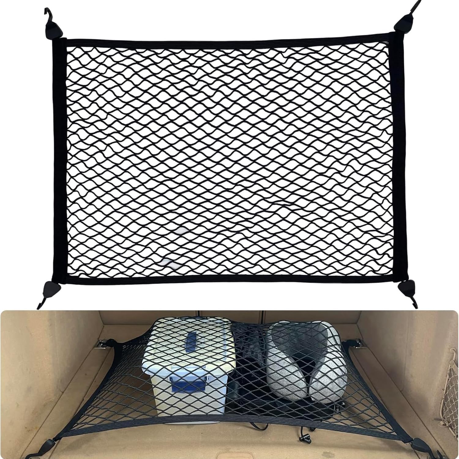 MNBVGHH Car Trunk Net, for Benz M-Class ML 350 W164 ML 420 W164 ML 550 W164 ML 280 W164 Adjustable Tear-Resistant Car Trunk Storage Net Cargo Network Luggage Fixed Organizer Car Cargo Net,100 * 80
