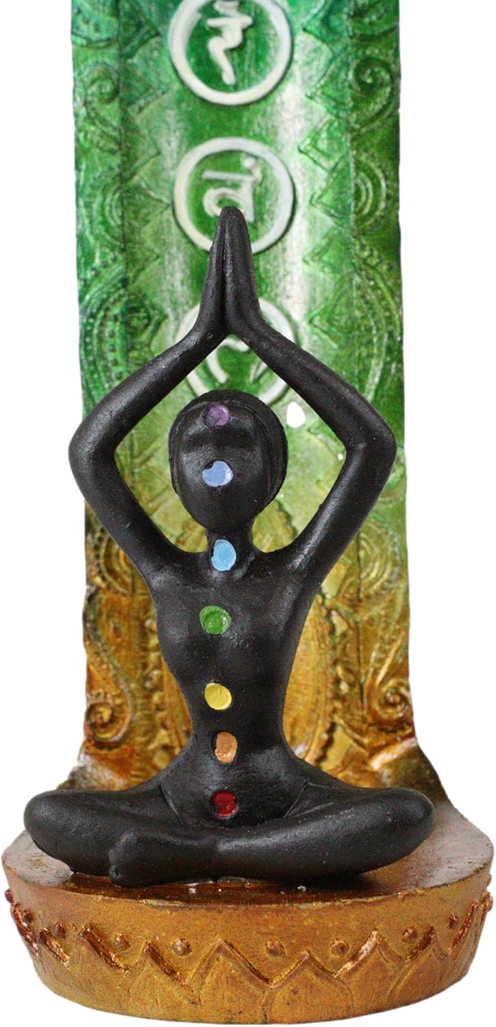 Ebros Gift Colorful Rainbow Wiccan Spiral Goddess Divine Feminine Incense Stick Burner Figurine with 7 Chakra Zone Colors Yoga Pose Metaphysical Natural Shaman Decorative Accent (Upright Pose)