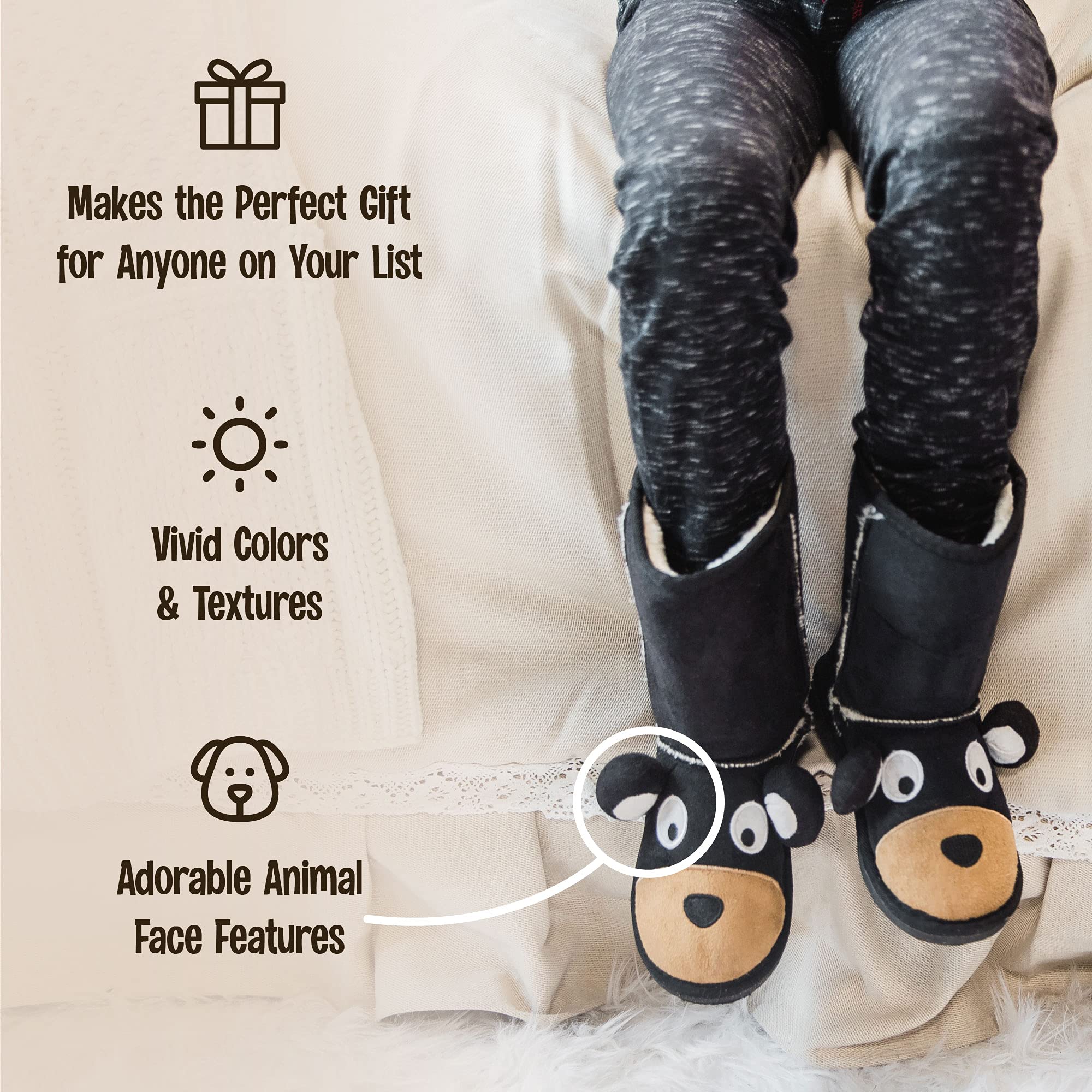 Lazy One Botas de animales para niños, pantuflas acogedoras para niños, I Believe Unicorn Toasty Toez, Large