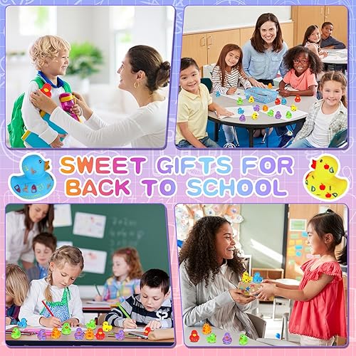 Miniatura 6 de Lenwen Pato de goma a granel regalos de regreso a clases para estudiantes de 2 pulgadas, mini pato de goma para fiesta escolar, regalo de