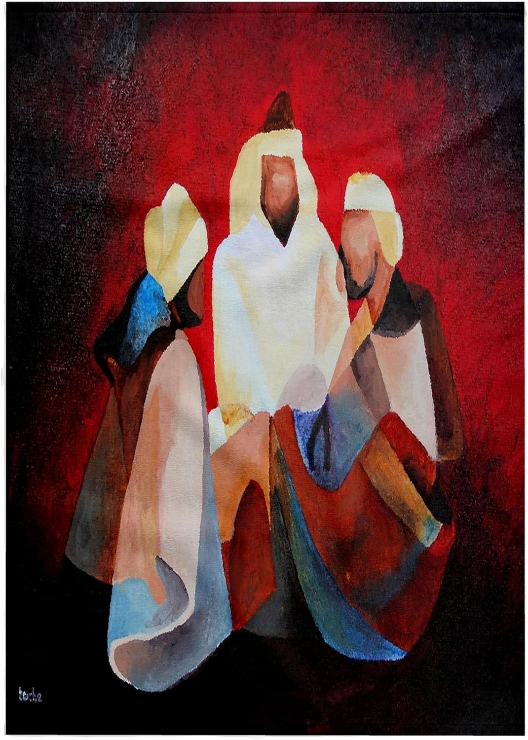 3dRose 22x30 Bath Hand Pool Towel - We Three Kings The Magi Also referred to as The Wise Men, Kings, or Kings from The East Acrylic Painting - Christmas