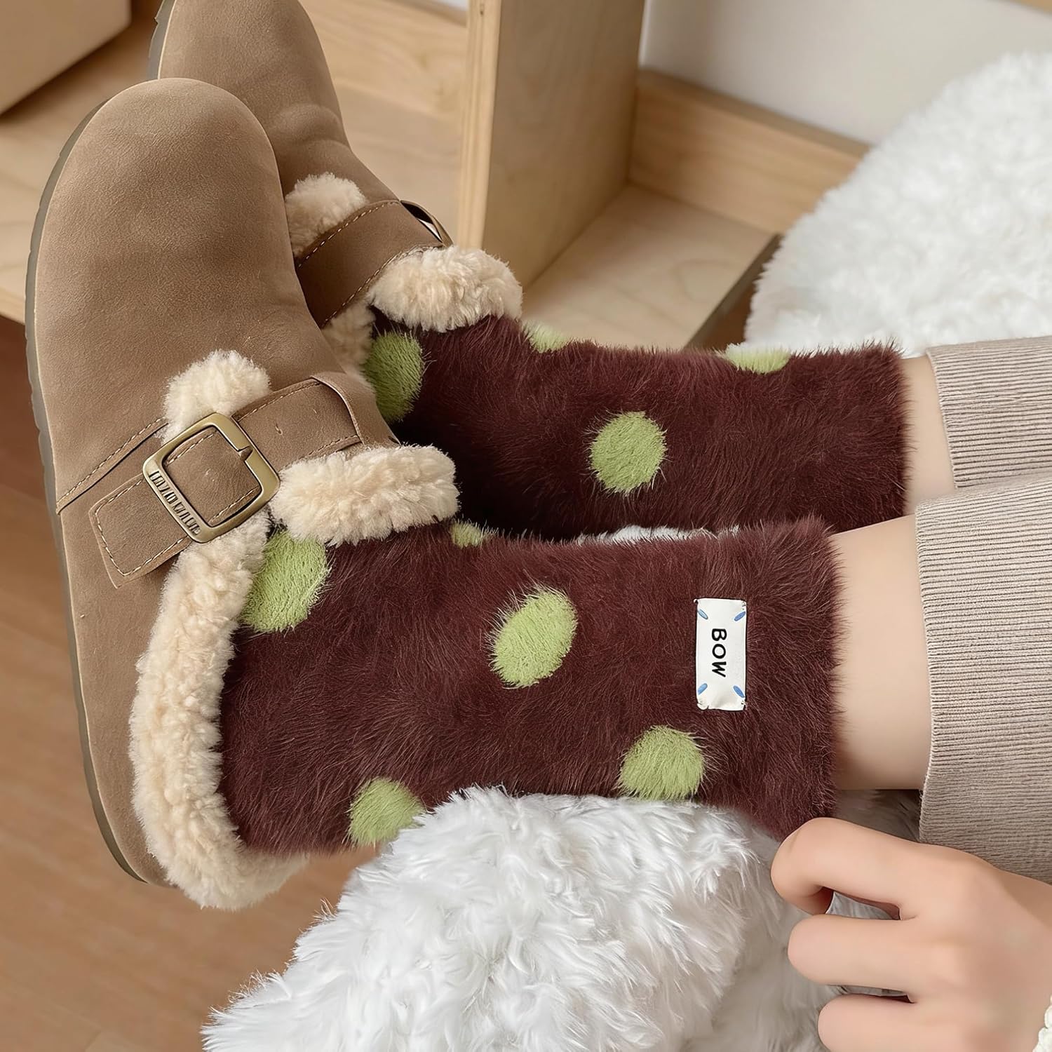 Styluxe Women's plush socks, comfortable and fluffy winter socks, suitable for home and gift giving
