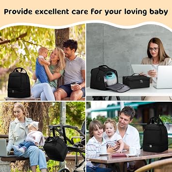 OCKLILY Pump Bag for Spectra S1 S2, Wearable Breast Pump Bags with Ice Pack, Pumping Bag with Waterproof Mat for Pump Accessories, Insulated Bottle Bags for Work Travel and Family, Black