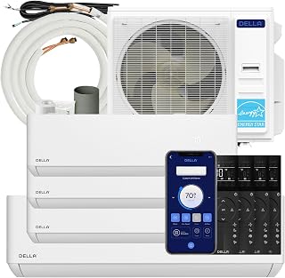 DELLA 42K BTU ODU 22 SEER2 208-230V Multi Zone AC 4 Zone (9K 9K 9K 23K) Mini Split Cools Up to 2700 Sq.Ft, Works with Alexa and Wifi, Energy Star, Pre-Charged Heat Pump,16ft Installation Kits