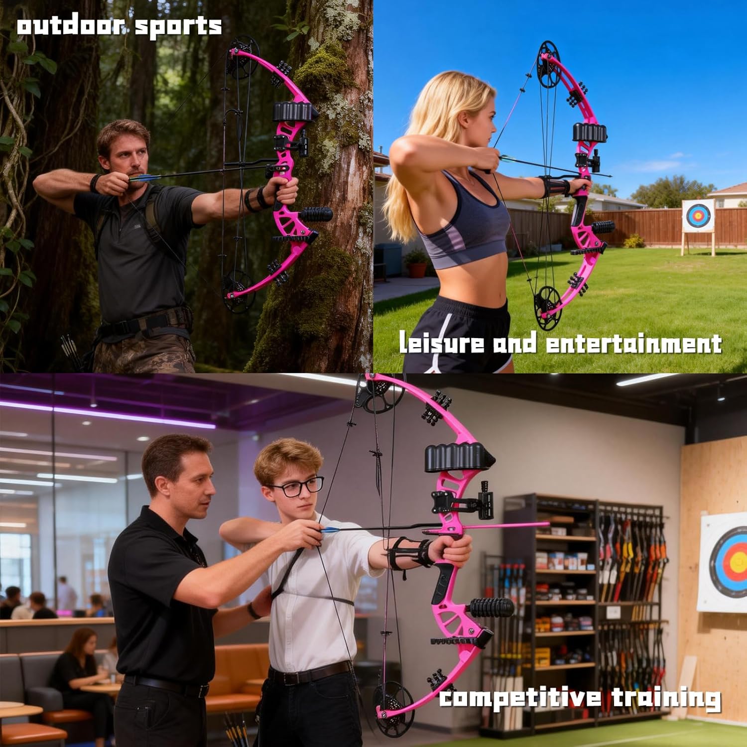 Compound Bow and Arrow Set, 15-45 Lbs Draw Weight, 18"-29" Draw Length, Right Handed Bow for Beginner, 320 Fps
