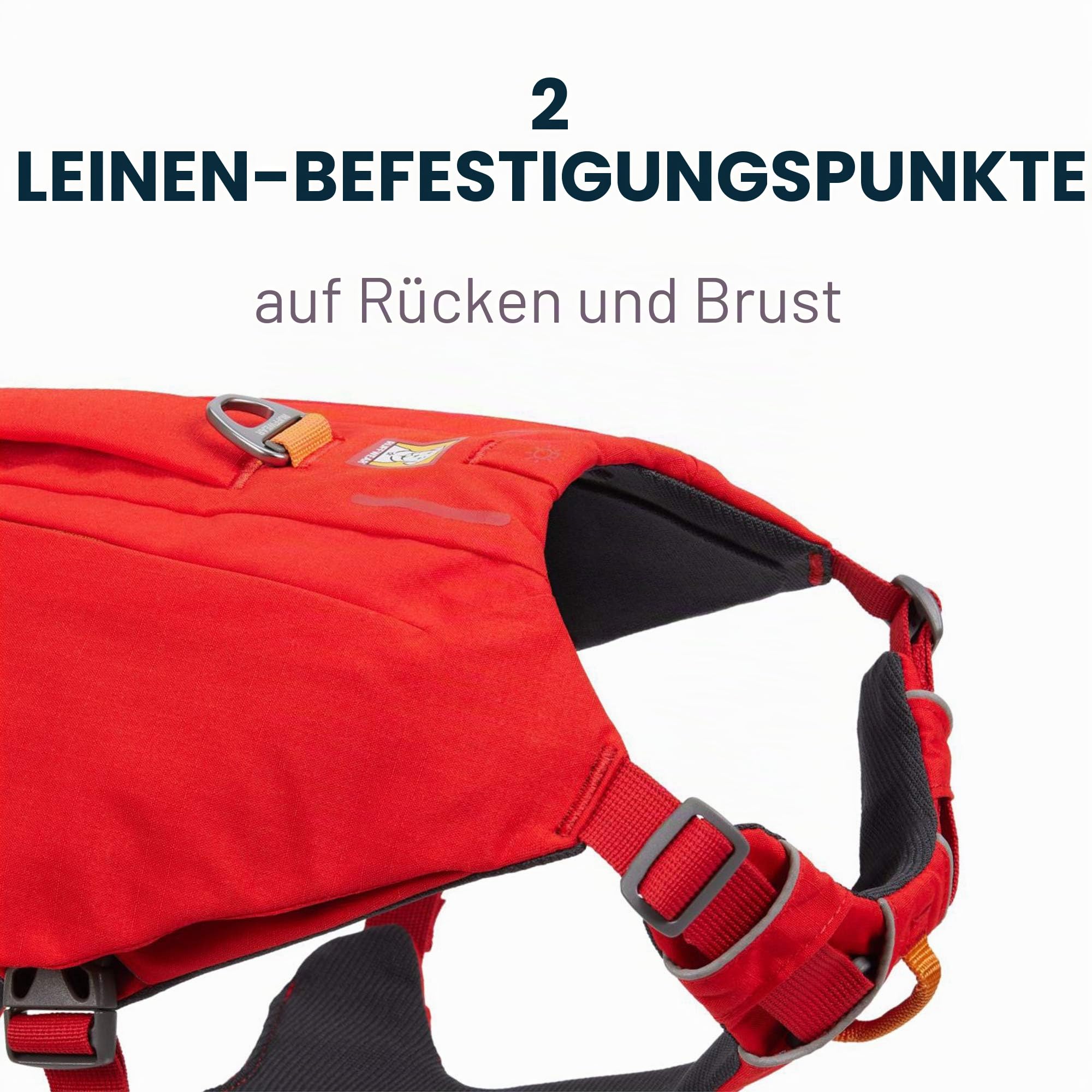 RUFFWEAR Hundegeschirr mit Taschen, Switchbak, Ganztägiger Komfort mit Eingebauten Taschen Für Kurze Tagesausflüge und Alltägliche Aktivitäten, Große bis Sehr Große Hunderassen, Granite Grey