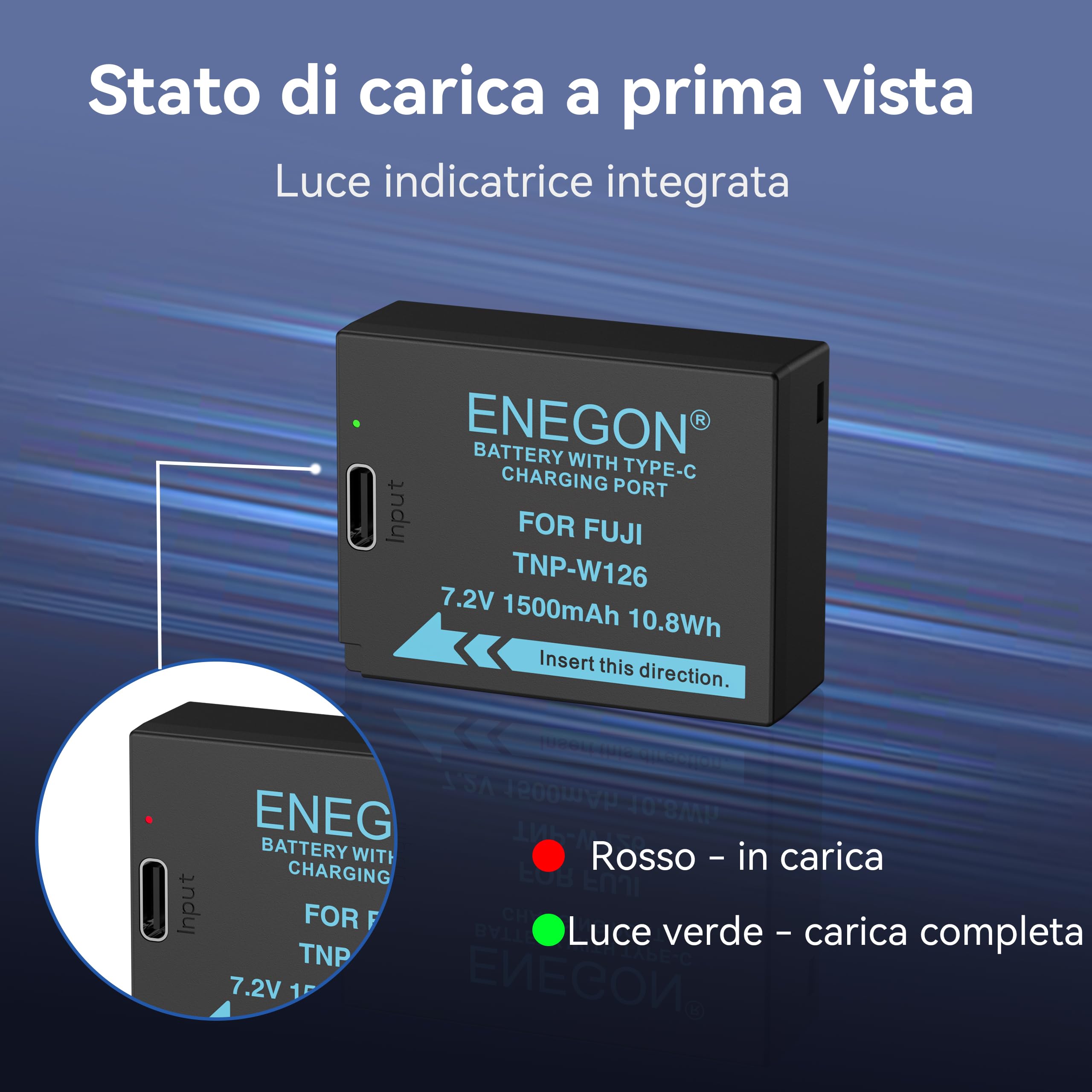 ENEGON NP-W126 USB-C Direct Oplaad Batterij 1500mAh 2-Pack Met 2-in-1 Kabel Voor Fujifilm