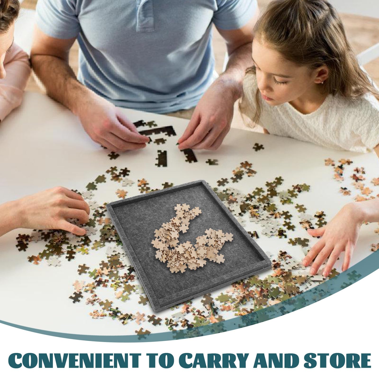 VICASKY Plateaux de Tri Empilables pour Puzzles 1000 Pièces en Feutrine, Lot de 6 Set de Plateaux Multifonctionnels 30x24 Cm, Organisateur Pliable pour Rangement et Tri Facile des Pièces