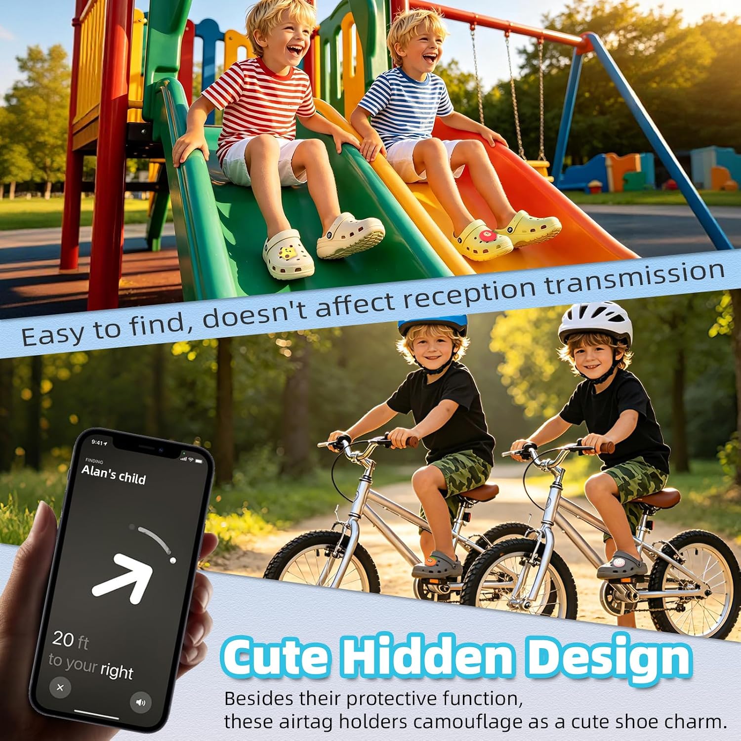 (4-Pack) Waterproof Holder for Airtag 2nd & 1st, Hidden Soft Silicone Case for Air Tag Shoe Holder Design Cute Shoes Charms Compatible with AirTags for Kid, Teens & Elderly – Style 1 image 5