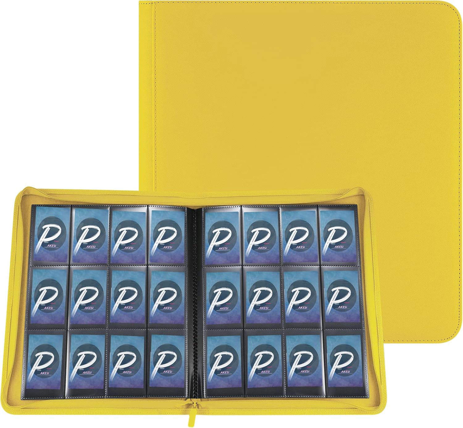 Pakesi スターカードカードファイル 12ポケット 480枚収納 透明pp素材 カードシート ポケモンと他のカードを集める スターカード コレクションファイル イエロー 買取り実績