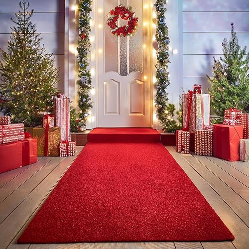 Miniatura 2 de BannerBuzz - Alfombra roja antideslizante de primera calidad de 1400 GSM, alfombra para pasillo para fiesta, película, ceremonia, boda, decoración