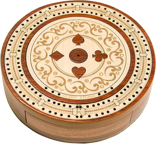Palm Royal Handicrafts Tabla de madera de 2 pistas para cuna hecha con Padauk y almacenamiento de madera de arce disponible para clavijas y tarjetas