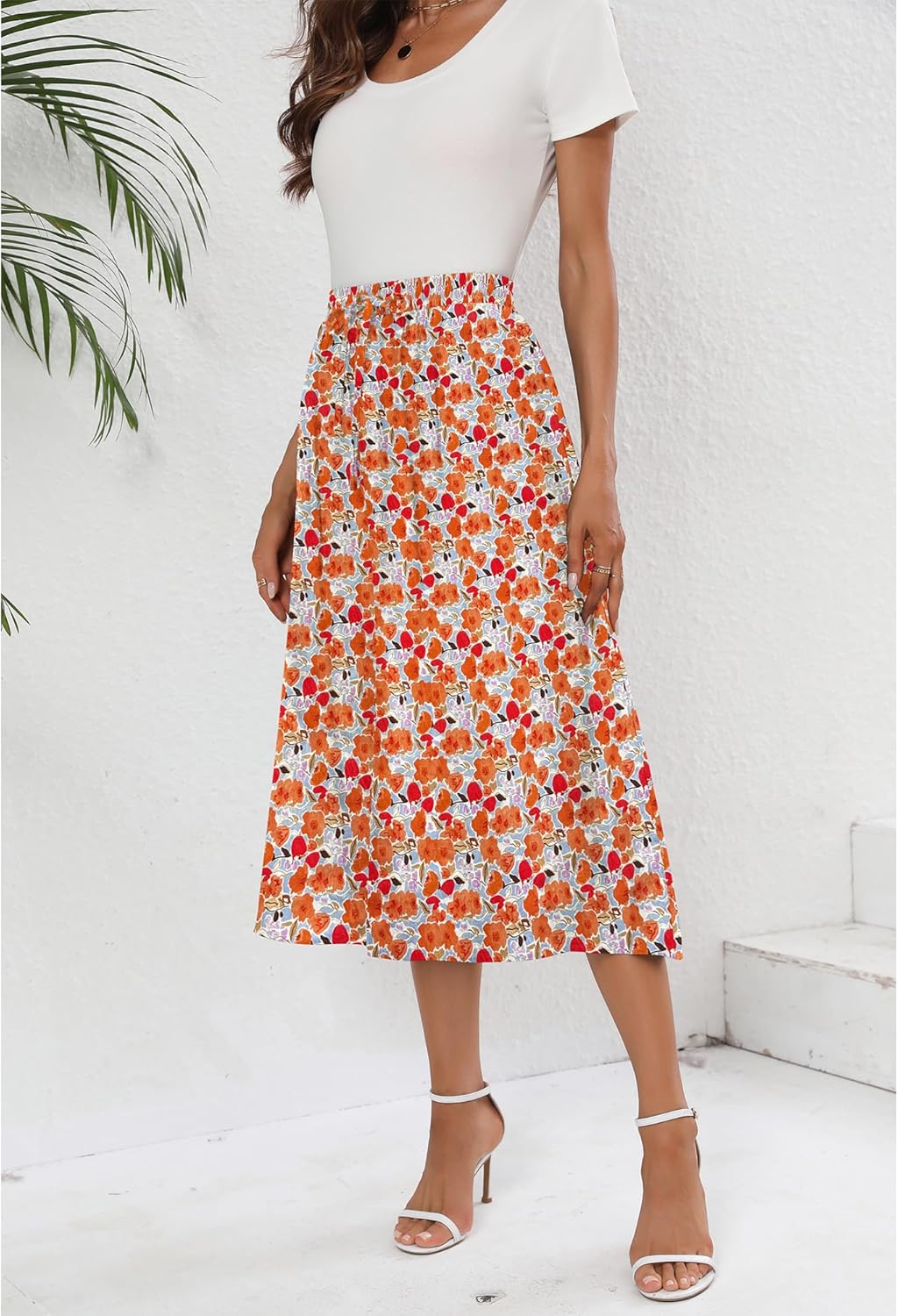 Summer Skirts with Pockets 2025 Boho Midi Length Skirt High Waisted Beach Cover Up for Women Trendy(S-2XL) - Image 4