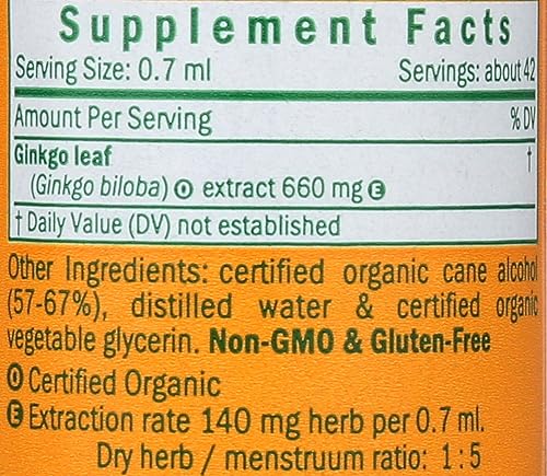 Miniatura 4 de Herb Pharm Extracto de Ginkgo Orgánico, 1 Fz