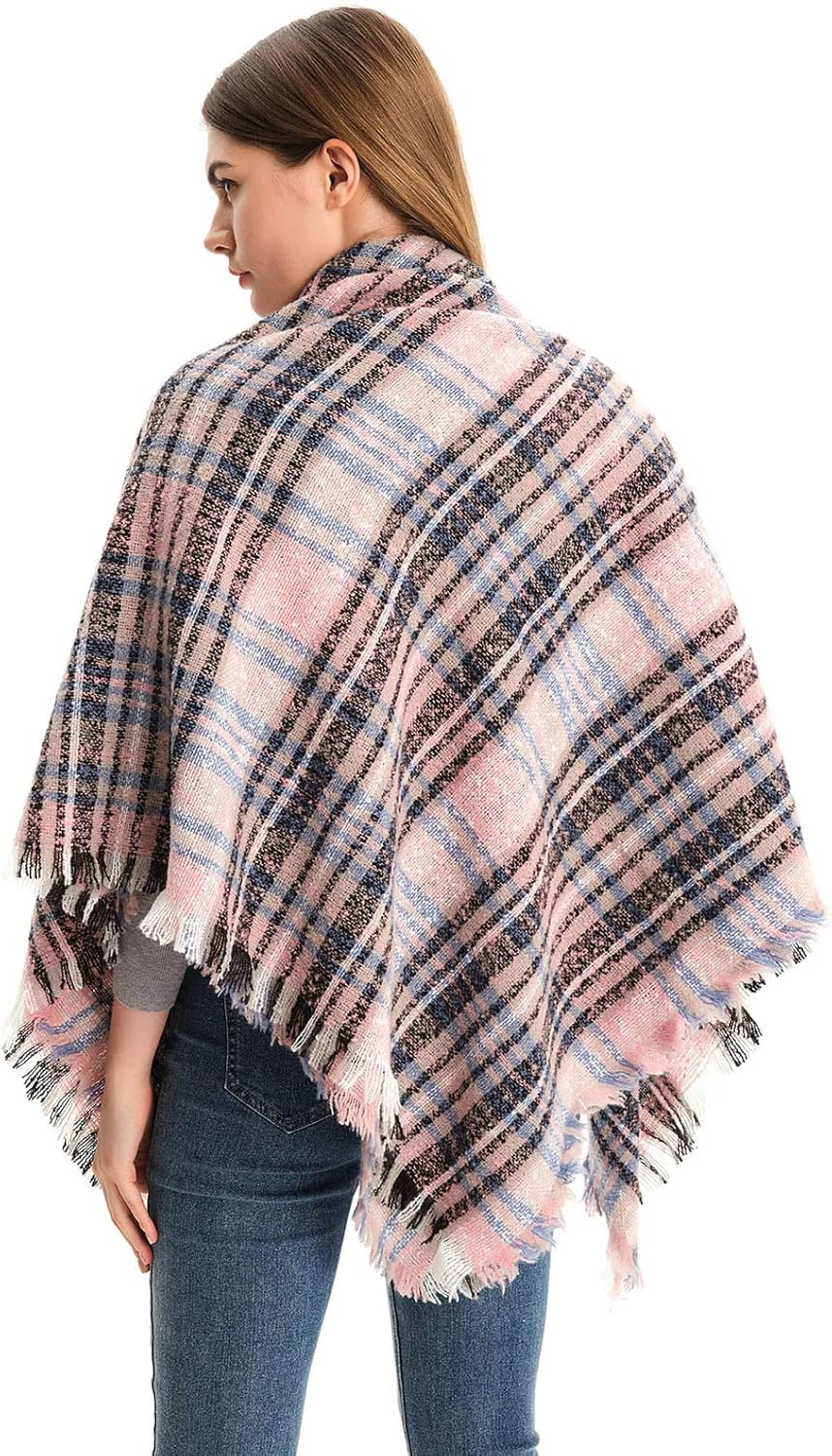 Coperta Scialle Donna Oversize Sciarpa Coperta Oversize In Tartan Per Donna - Scialle Avvolgente In Flanella, Multicolore Scialle Avvolgente Elegante - Foto 4