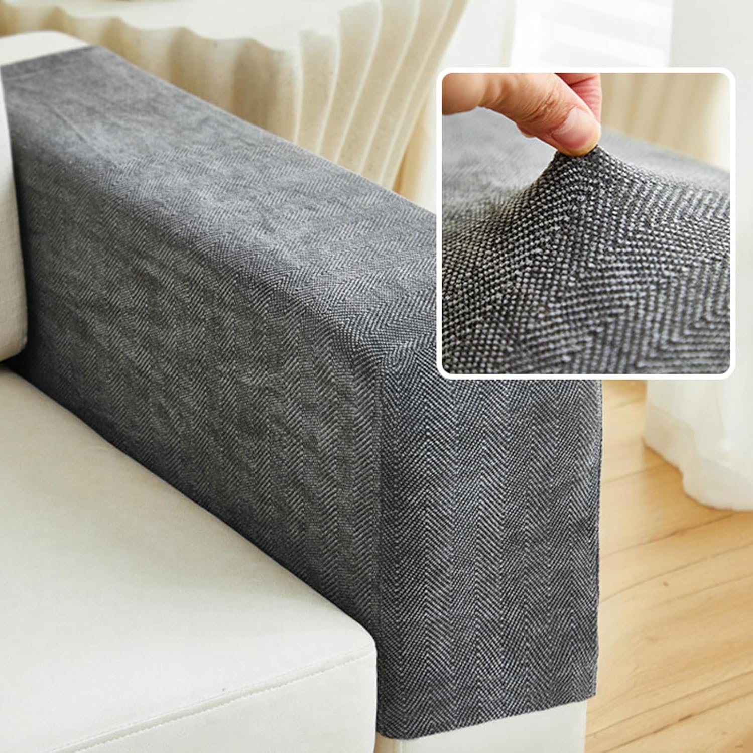 of 2 Elegant Sofa Arm Guards Protects Against Scratches Breathable & Washable Polyester Cover for Most Furniture Pet Couch Arm Canopies