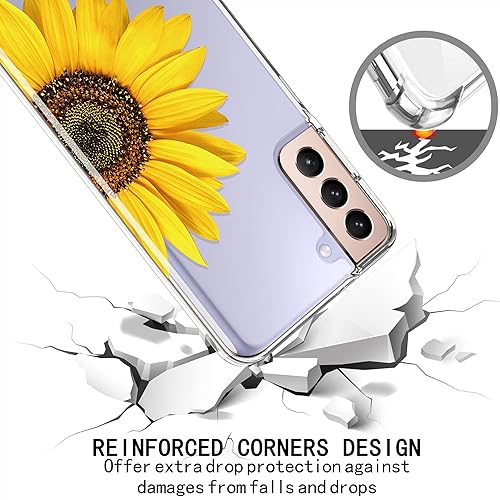 Miniatura 7 de BAISRKE Funda compatible con Galaxy S21, funda Samsung S21 con flores, para mujeres femeninas, a prueba de golpes, patrón floral rígido, funda