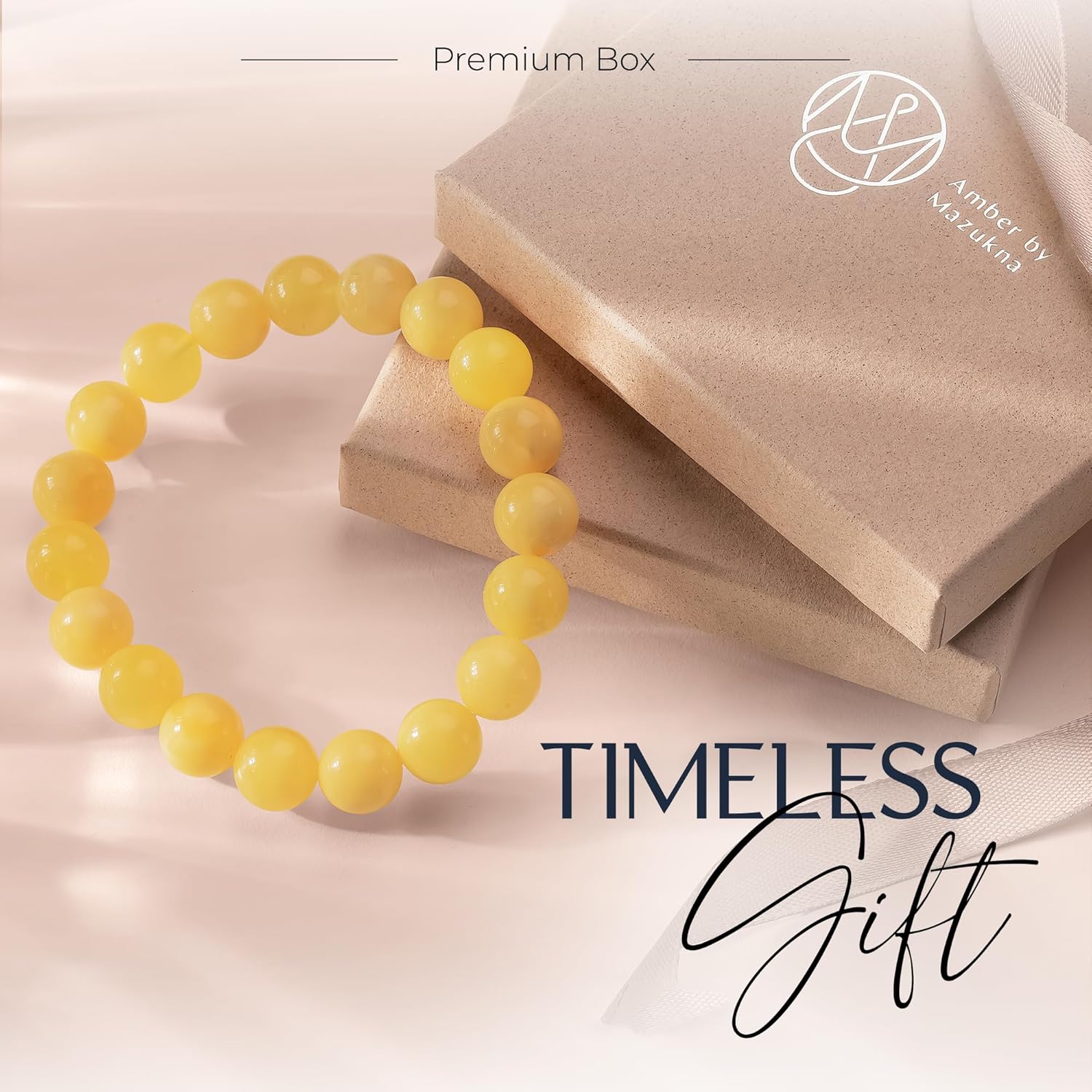 Natural Baltic Amber Bracelet for Women and Men – Stretch Wristband with Faceted Beads, Lightweight Unisex Jewelry Gift for Daily and Casual Wear