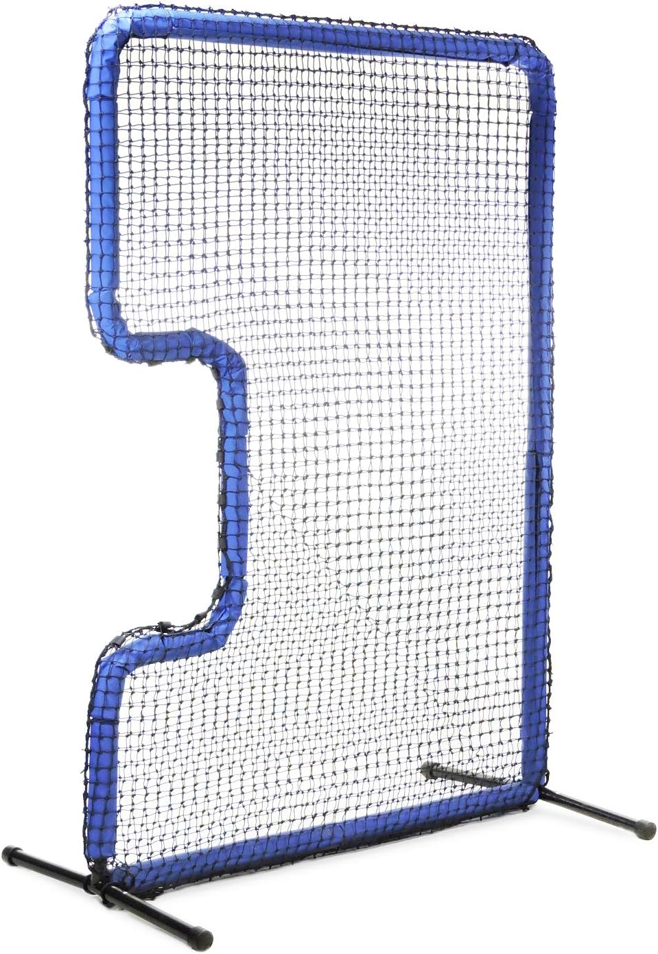 JUGS Protector Blue Series C-Shaped Softball Screen — Softball Pitcher & Pitching Machine Protection, 7'H x 5’W with a 33” x 18” cutout, 60 Ply Poly-E Netting and 1.5” Diameter Frame, 1-Year Guarantee