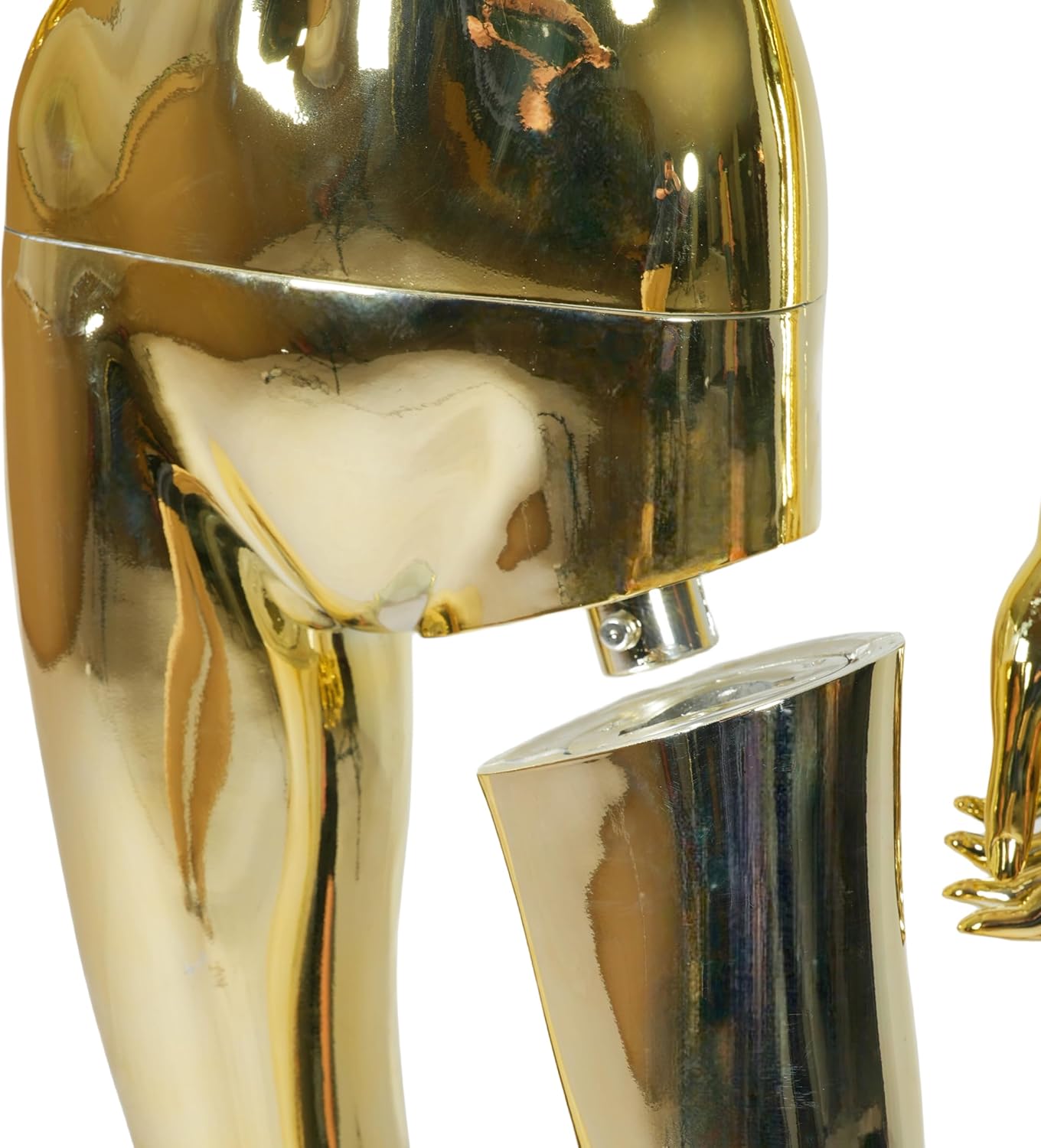 70" Gold Female Full Body Costume Mannequin with Adjustable Joints, Equipped with Stand and Base, Suitable for Retail Clothing Stores