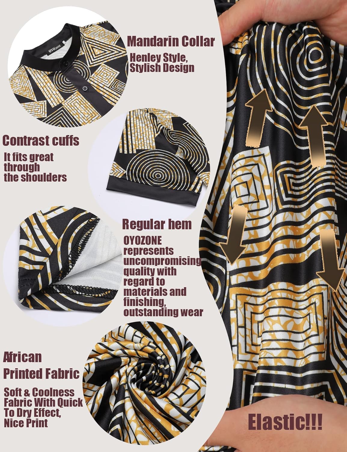 Men's African Traditional Pattern Print Shirt Casual Short Sleeve Button Down Shirts Luxury Printed Dashiki for Men - Image 3