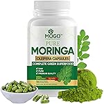 MOGO Moringa Capsules -180 Ct| Boost Energy, Immune, Gut, Joint Support | Made with Pure Organic Moringa Powder Organic Capsules | Made in USA | Antioxidants Rich Complete Green Superfood Supplement