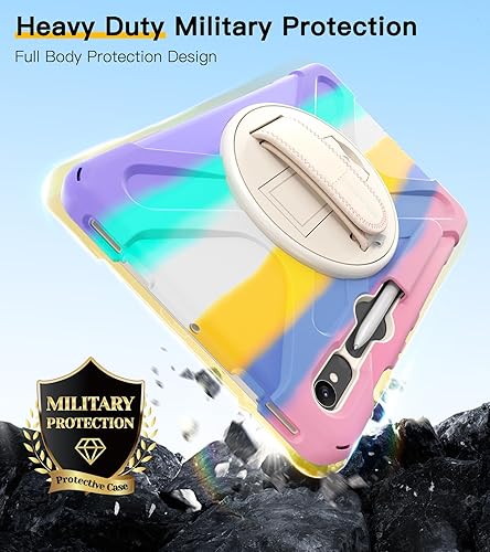 Miniatura 6 de BRAECN Funda para Galaxy Tab S9S8S7 de 11 pulgadas 202320222020, resistente a prueba de golpes, funda de silicona protectora con soporte, correa