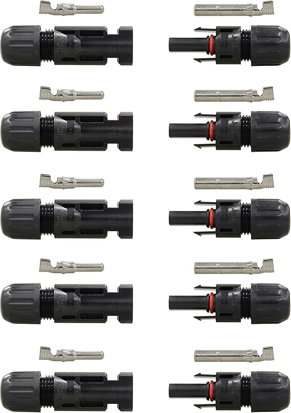 Renogy 5 Pair MC4 Male/Female Solar Panel Cable Connectors Double Seal