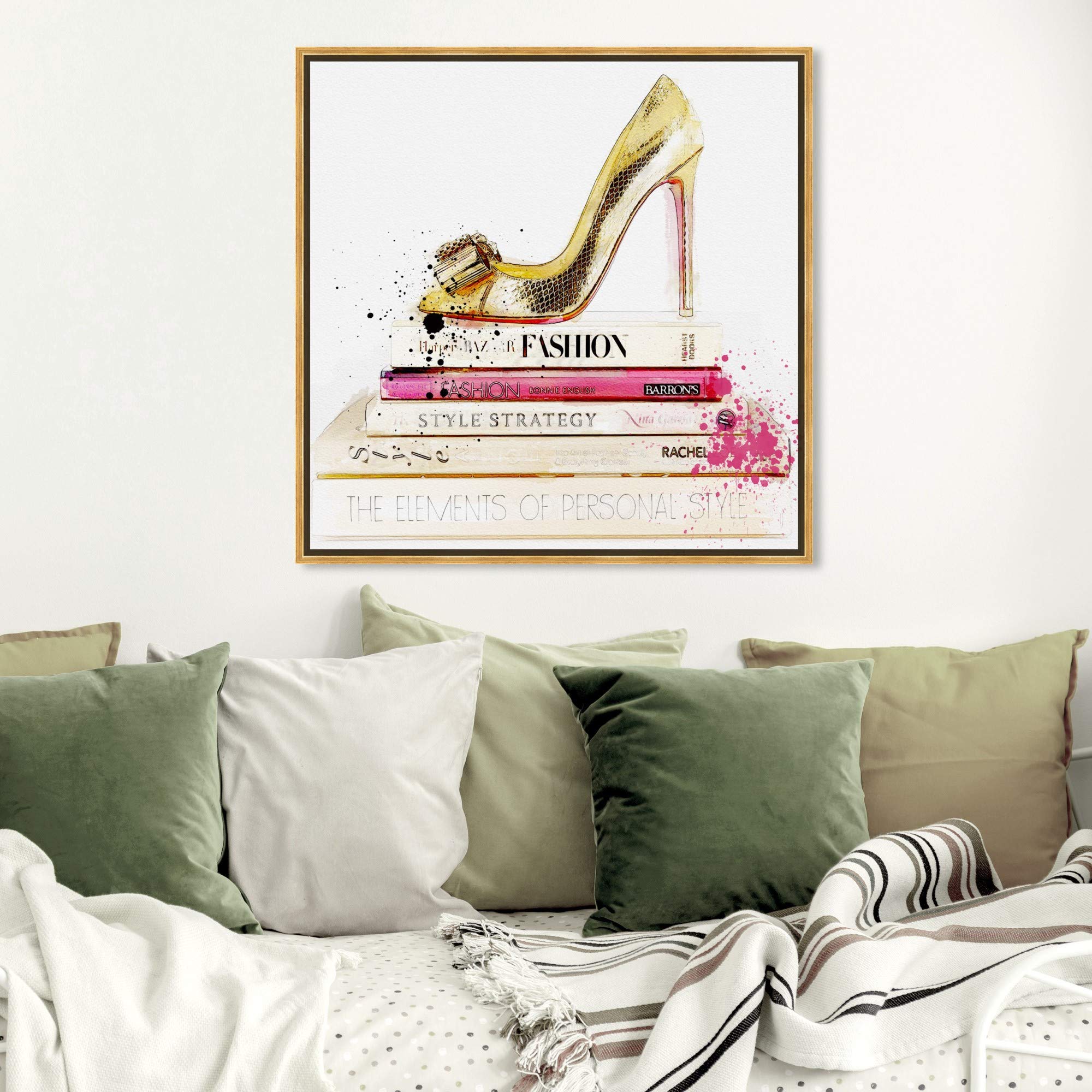 The Oliver Gal Artist Co. Shoe Books Framed Fashion Wall Art, 30