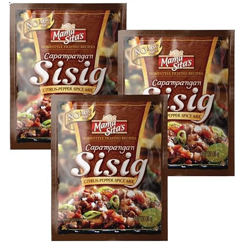 Mama Sita's Capampangan Sisig Mix Mezcla de especias cítricas y pimienta 1.4oz (40g) Paquete de 3