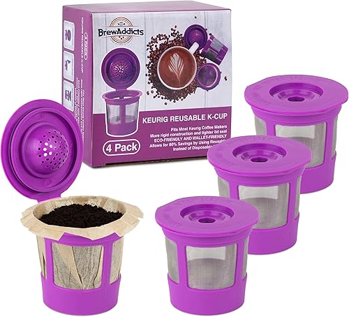 4 filtros reutilizables para cafeteras Keurig 1.0, filtros de café reutilizables de ajuste universal ecológico, filtro de malla de acero inoxidable,