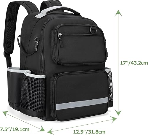 Miniatura 7 de Mochila de limpieza con placa inferior y parte inferior impermeable, bolsa grande de suministros de limpieza con múltiples bolsillos para