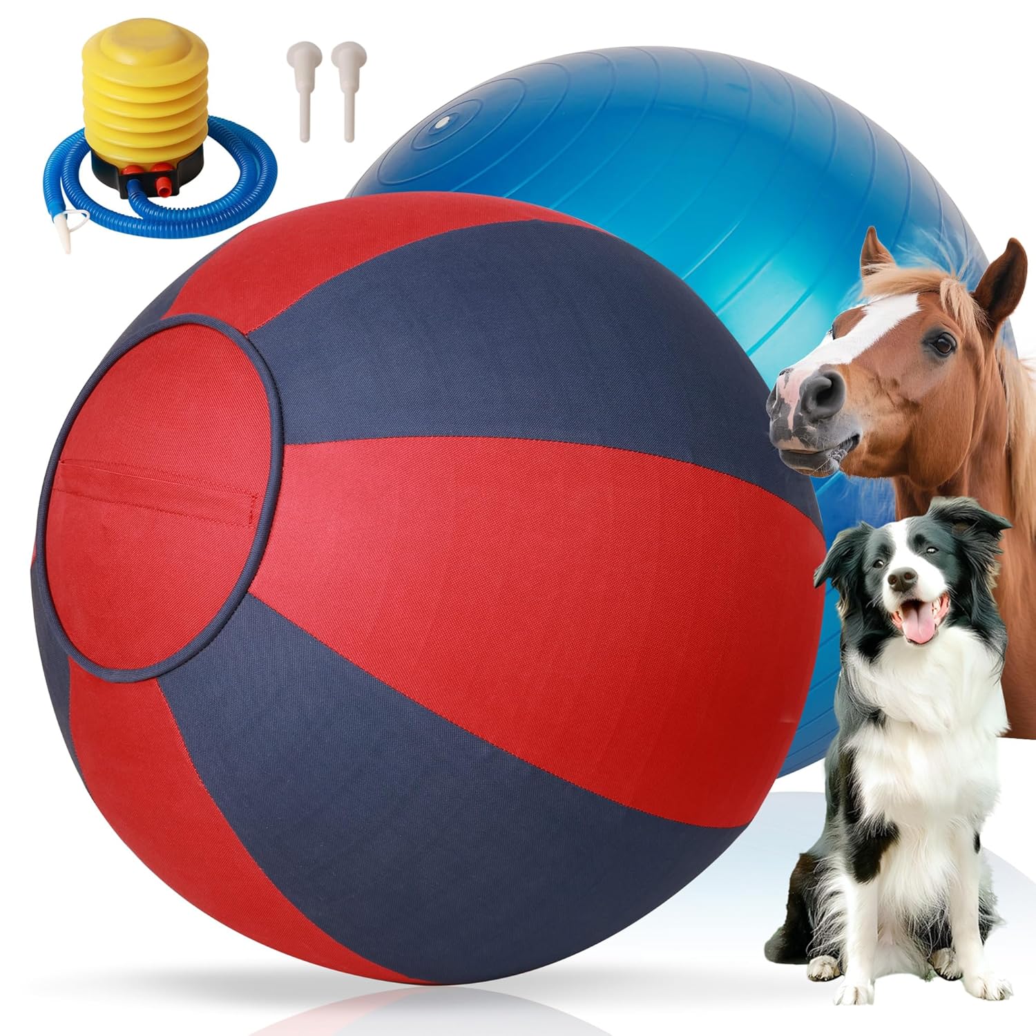 Pet Prime 25 Herding Ball for Dogs Herding Dog Toys with Hand Pump for Australian Shepherd Toys for