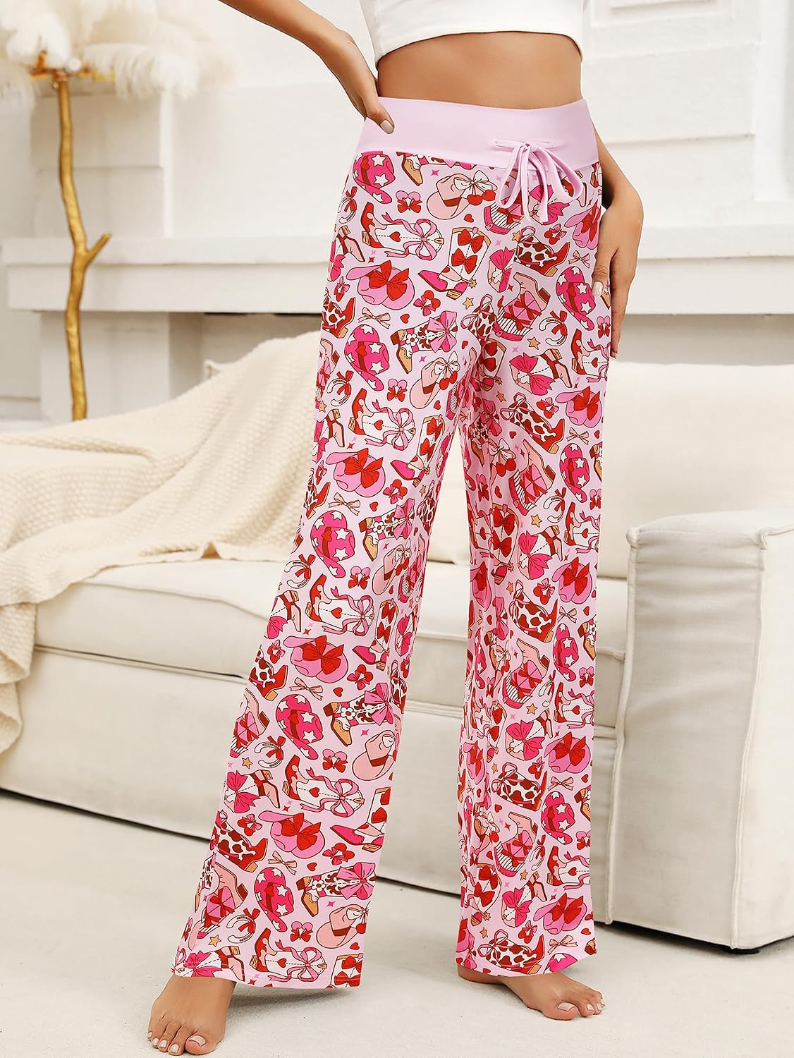 Vackutliv Women’s Pajama Pants Sleepwear Lounge Bottoms with Soft Drawstring Elastic Waist Pjs