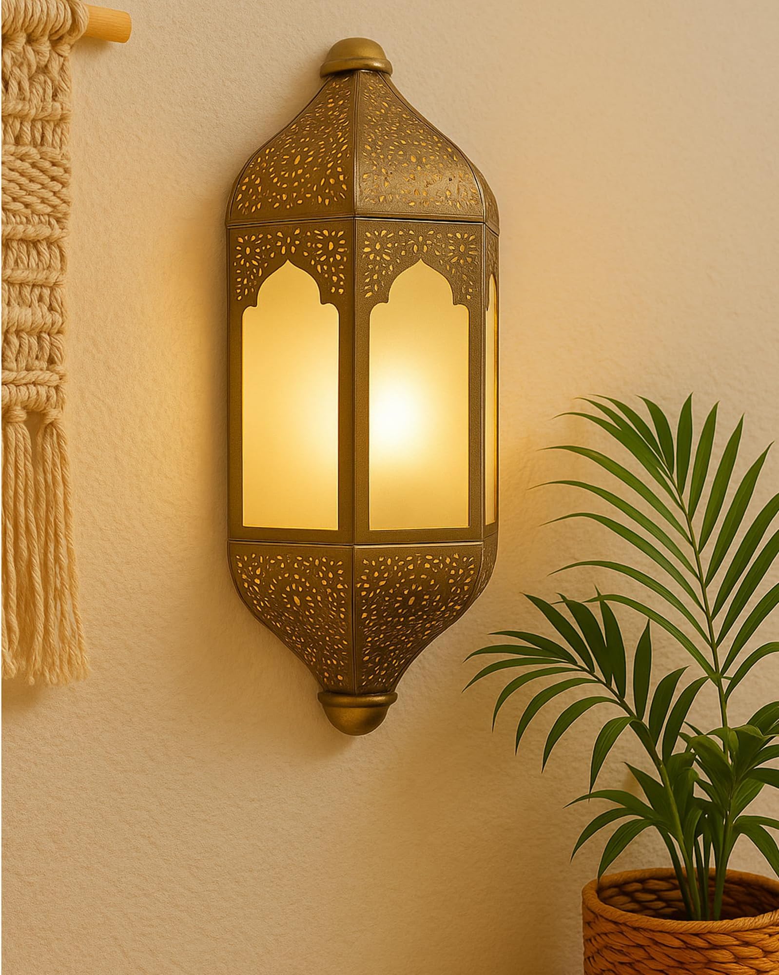 Homesake® Vintage Moroccan Wall Sconce Lamp, Decoration Items Wall Door Light, Antique Brass Finish, Decoration Items for Home décor, Decorations for Home
