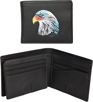 Mens RFID Blocking Bifold Wallet Genuine Leather | Secure and Durable Extra Capacity Billfold with 13 Credit Cards, 1 Flip Up ID Brown oil pullup Bifold 13 CC/1 Flip ID, Black 3D