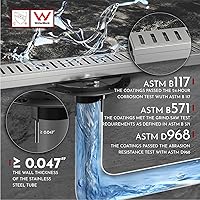 Vista 5 de WEBANG - Drenaje lineal de 12 pulgadas para ducha rectangular con accesorios, cubierta de patrón cápsula, rejilla extraíble, acero inoxidable SUS304