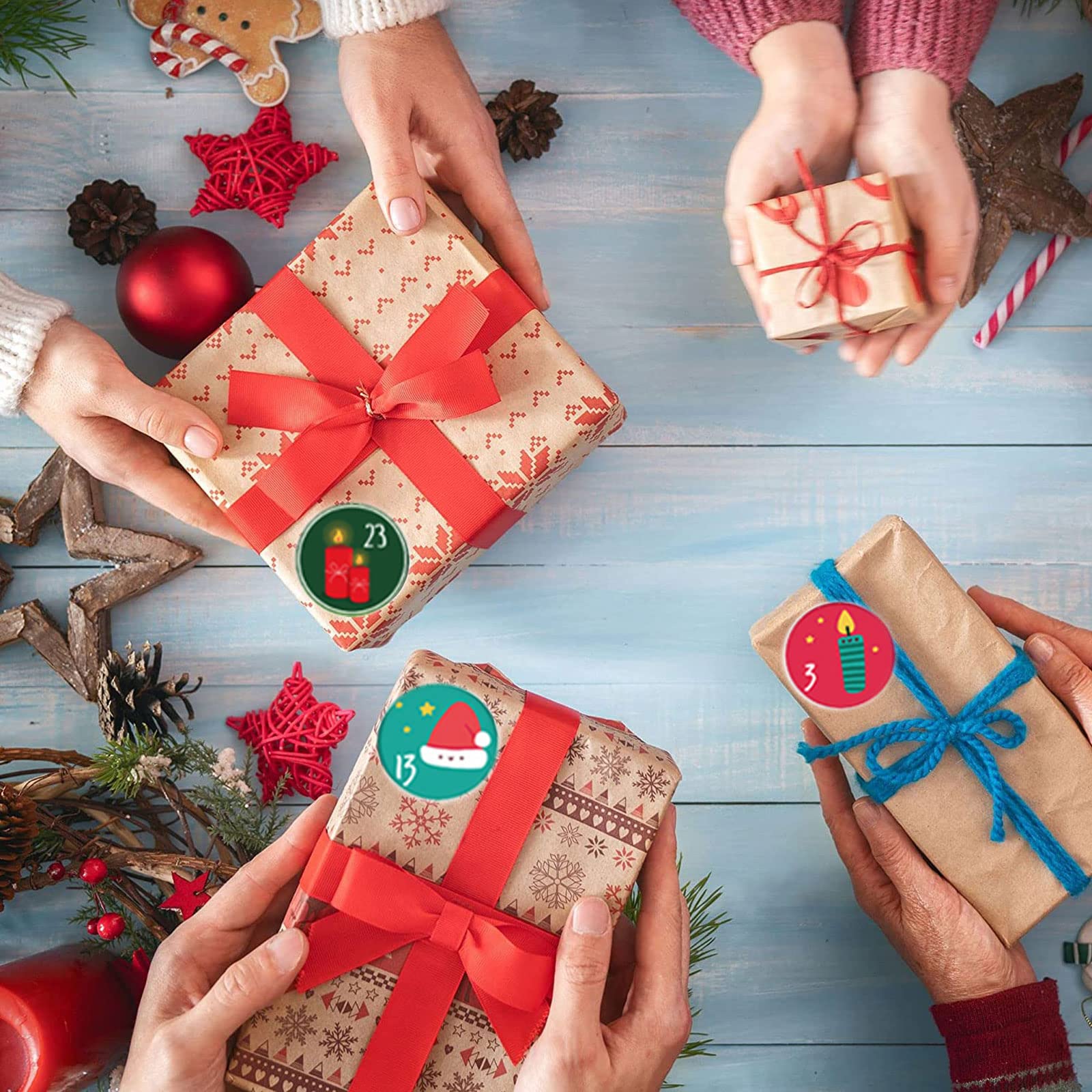 10 Fogli Adesivi Calendario Dell'Avvento - Numeri 1-24 Natalizi | Per Decorazioni Fai Da Te E Regali - Foto 11