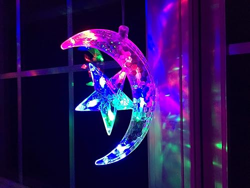 Miniatura 7 de Guirnalda de luces LED de vacaciones, luces parpadeantes de estrella, luna, USB, para ventana, decoración de fiesta de festival Eid, cortina de