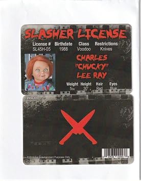 Parody ID | Chucky ID | Parody ID | Collectible Trading Card Drivers License | Novelty Gift for Holidays | Made in the USA