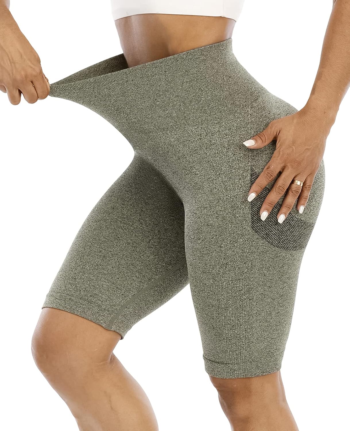 Women's Butt Lifting Workout Shorts Seamless High Waisted Scrunch Butt Biker Gym Yoga Short