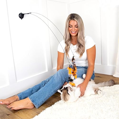 Miniatura 7 de Juguetes interactivos para gatos de interior, con ventosa, juguetes para gatos de interior, caza de pájaros, simulación de juego de slefplay para