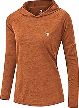 donhobo Women's Long Sleeve Sports Running Hoodie Tops Shirts with Thumb Hole,UPF 50+ Sun Protect Breathable Quick-Dry Fitness T-Shirt Tops for Workout Gym Training Yoga Pilates