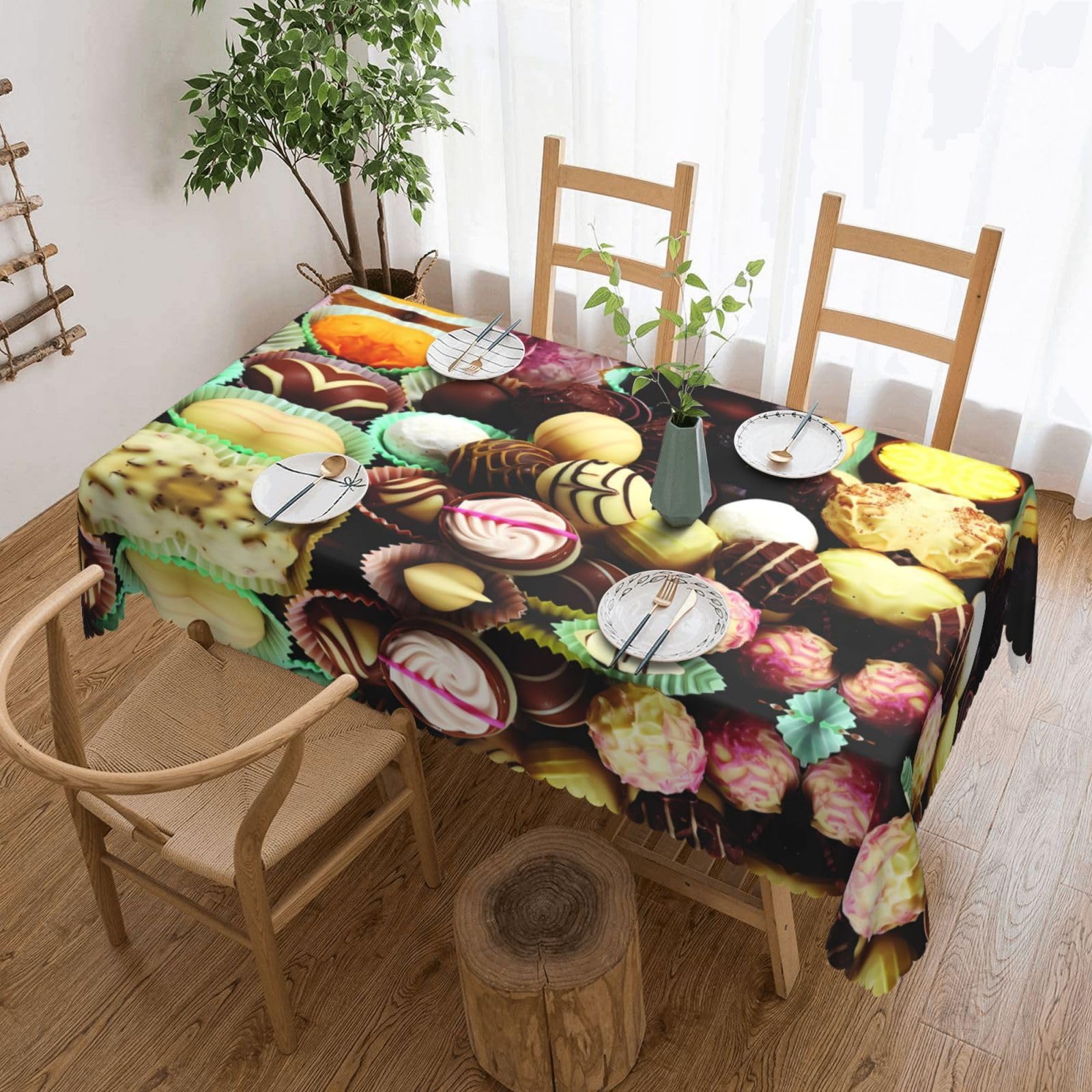 MROWYC Chocolate Printed tablecloths are suitable for hotels, picnics, and parties, and can effectively protect the tabletop