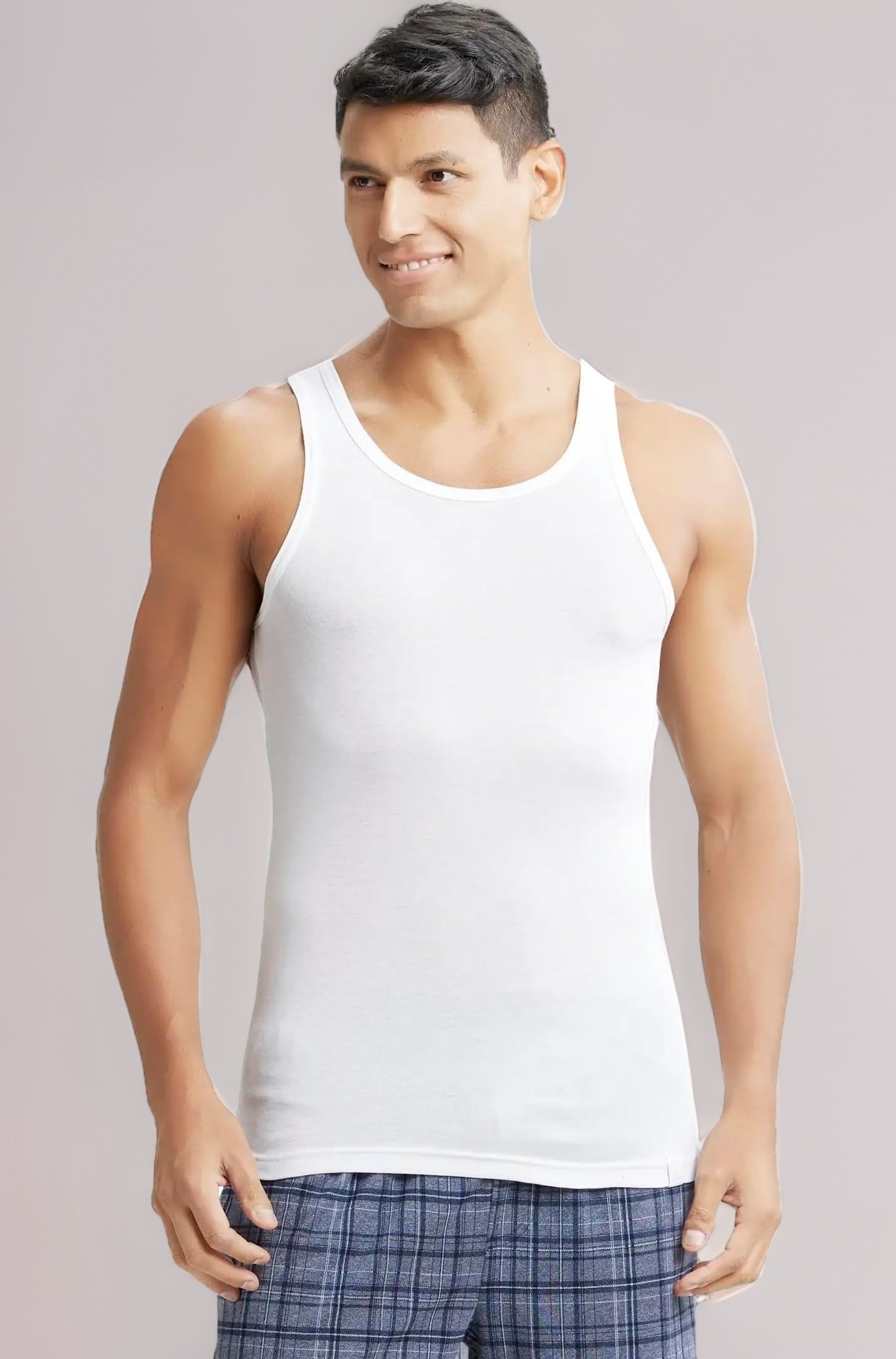 Jockey IC13 Men's Tencel Micro Modal Cotton Rib Slim Fit Sleeveless Vest with Extended Length for Easy Tuck