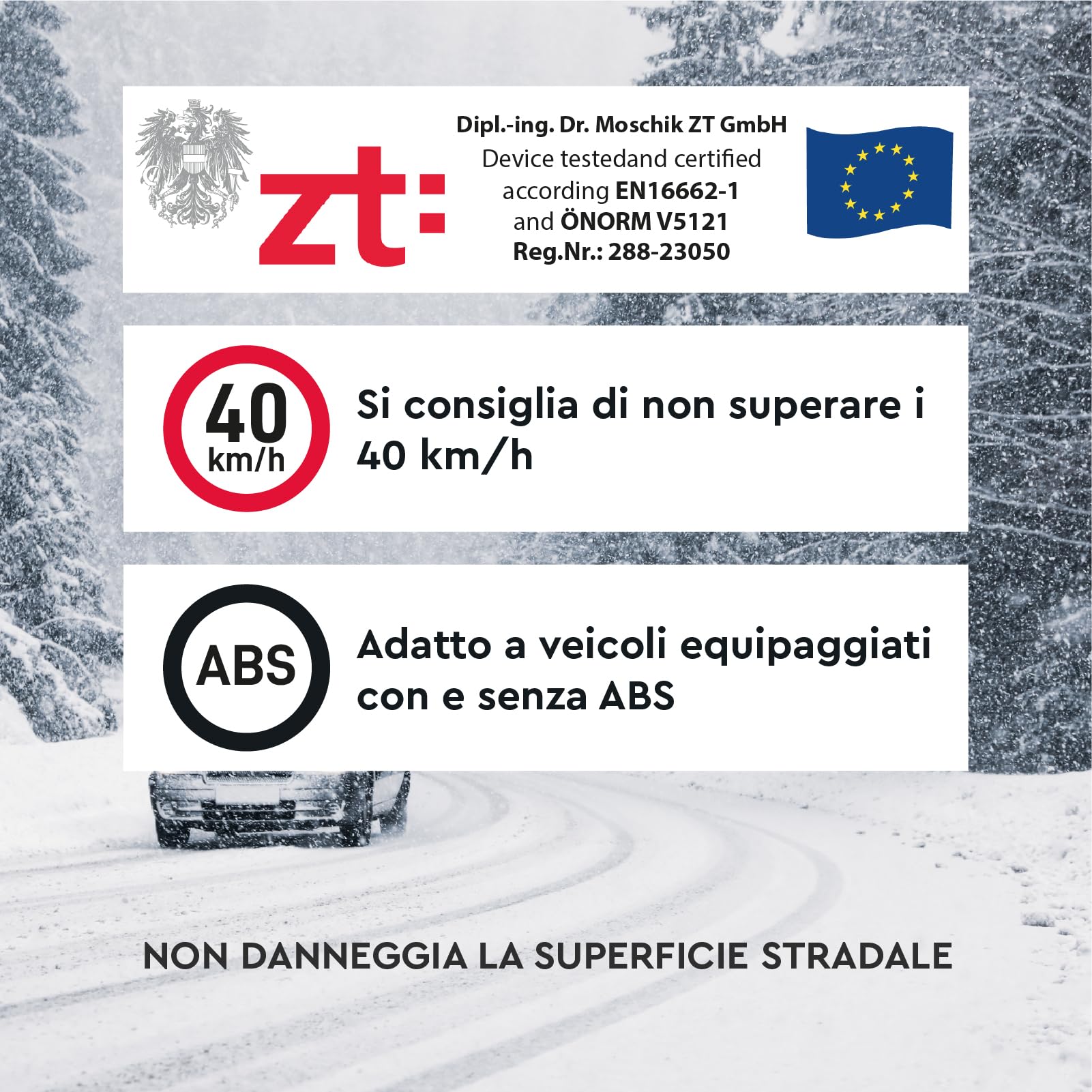 Calze da Neve per Auto Omologate Italia EN 16662-1 Taglia S - DriveonSnow EssentialGo Montaggio Rapido 2 Min - Rispetta Obbligo di Legge Adatte a Nevicate Occasionali anche Veicoli non Catenabili