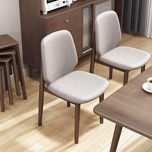 Miniatura 6 de KungFuWood Sillas de comedor silla de cocina sin brazos y sillas de comedor tapizadas con respaldo acolchado ideal para reuniones familiares juego