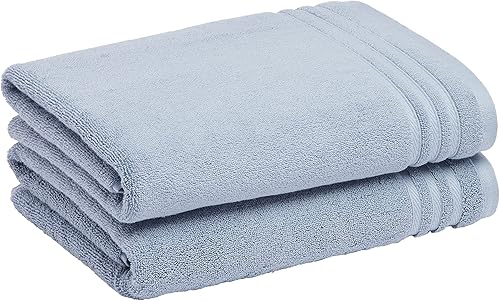 Tienda Basics Toallas de baño de algodón, hechas con 30% algodón reciclado, paquete de 2, color rubor