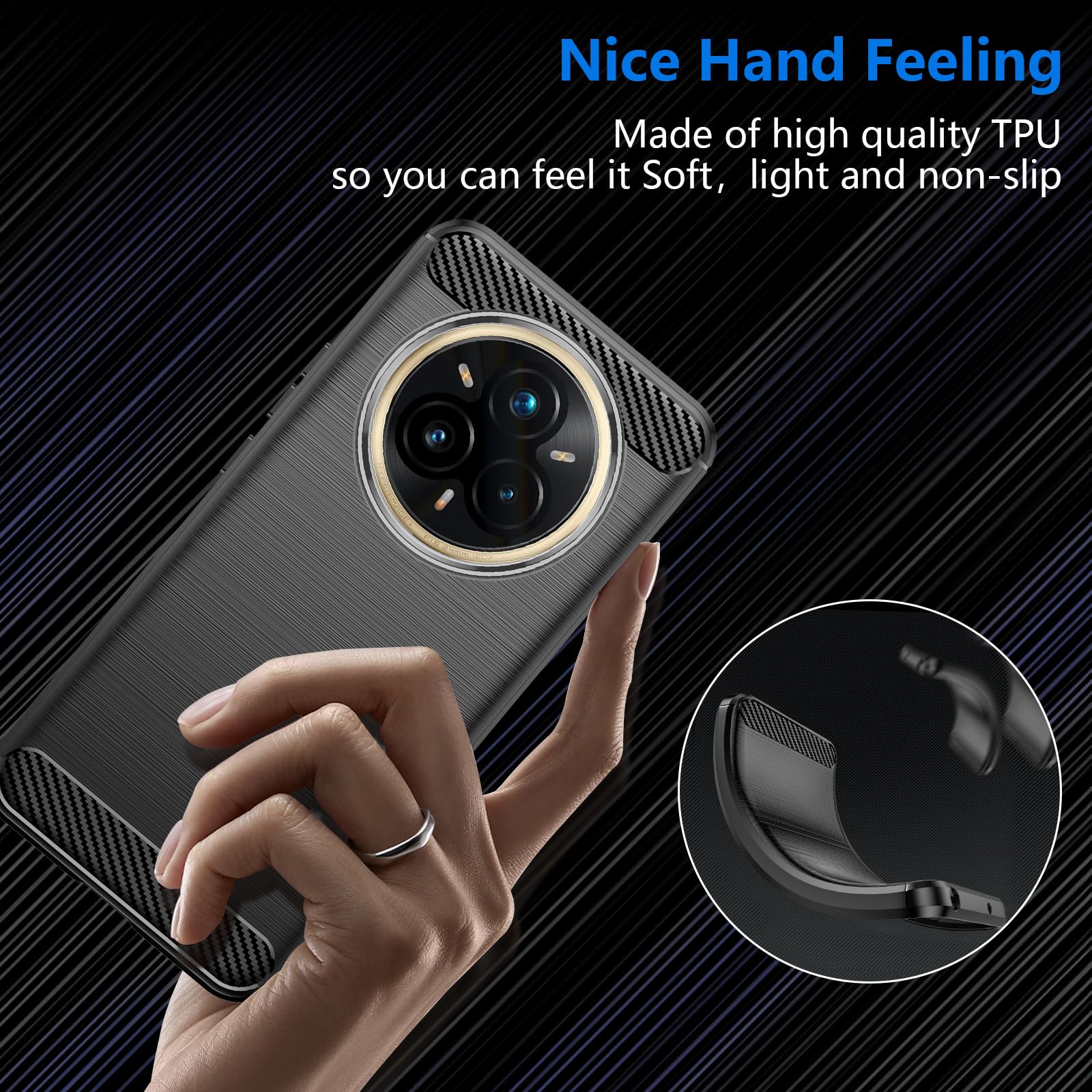 Datree Etui do Realme 14 Pro Plus/Realme 14 Pro+, smukłe etui ochronne z miękkiego silikonu TPU, ochrona przed zarysowaniami i wstrząsami (czarny)