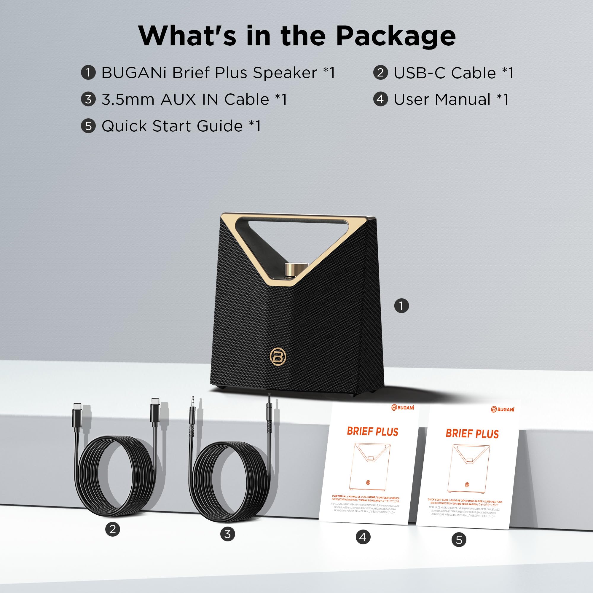BUGANI Brief Plus - Altavoz Bluetooth potente y portátil, 80 W | Autonomía Reproducción 12 horas Subwoofer Soporta Funciones AUX/USB Altavoz externo para fiestas